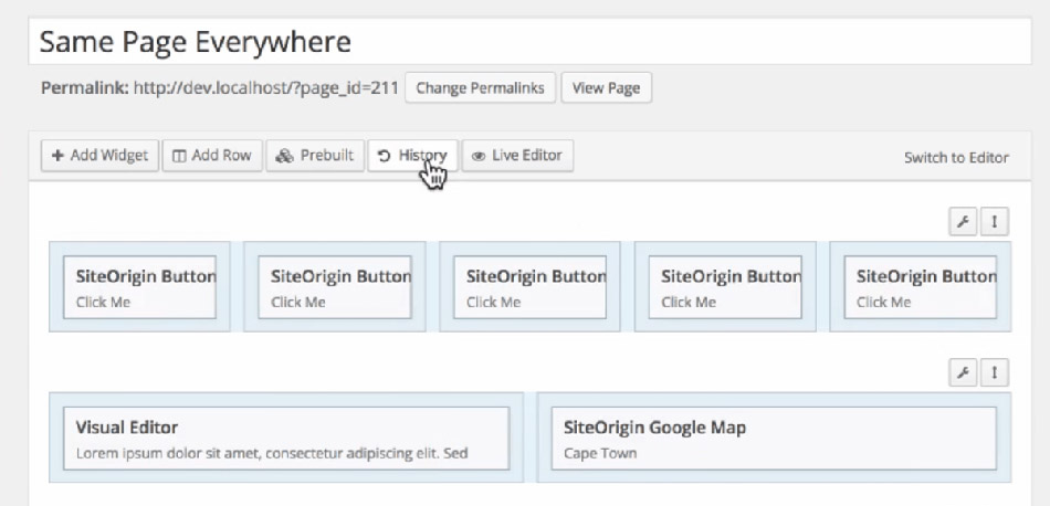 Site origin page builder editor