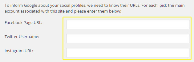 Yoast SEO social profiles