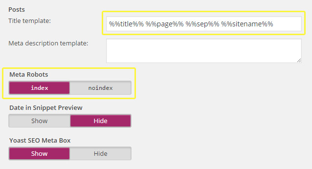 Yoast Seo title template