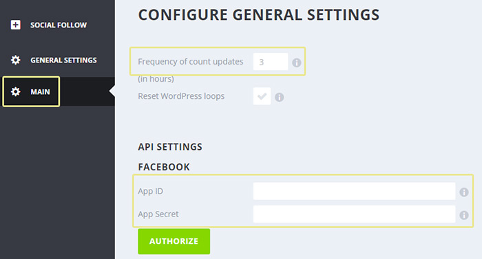 social share plugin monarch general settings