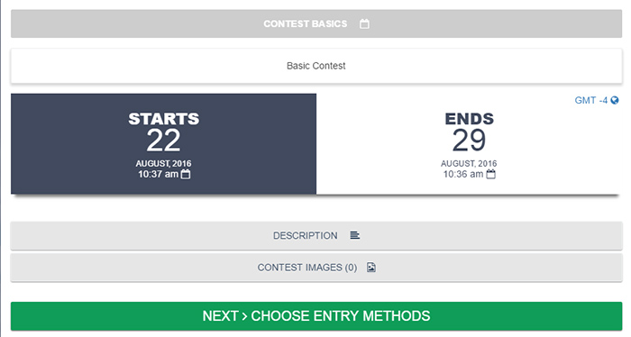 contest wordpress plugin options