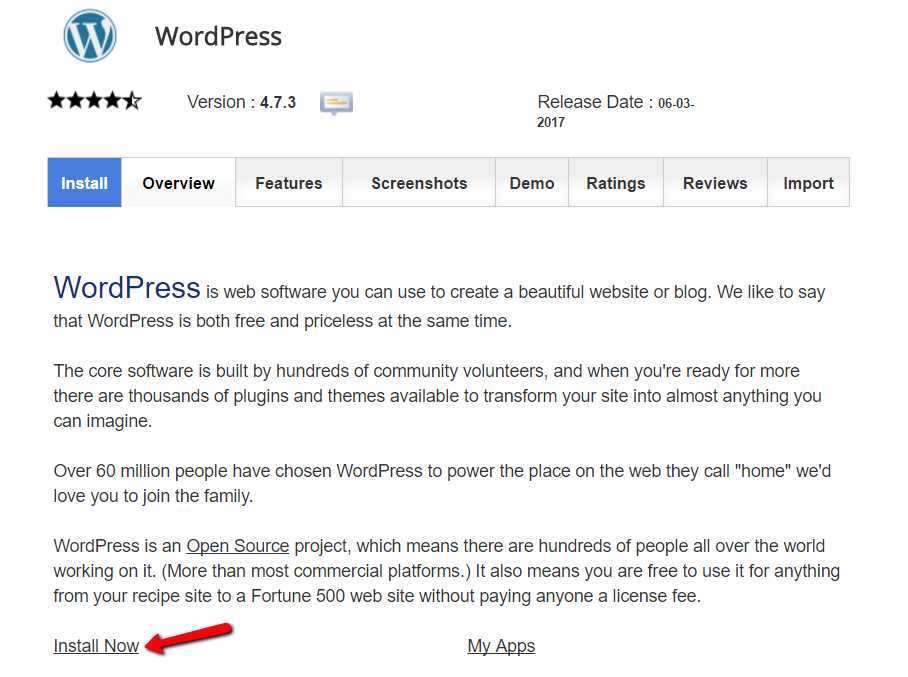 Install WordPress with autoinstaller