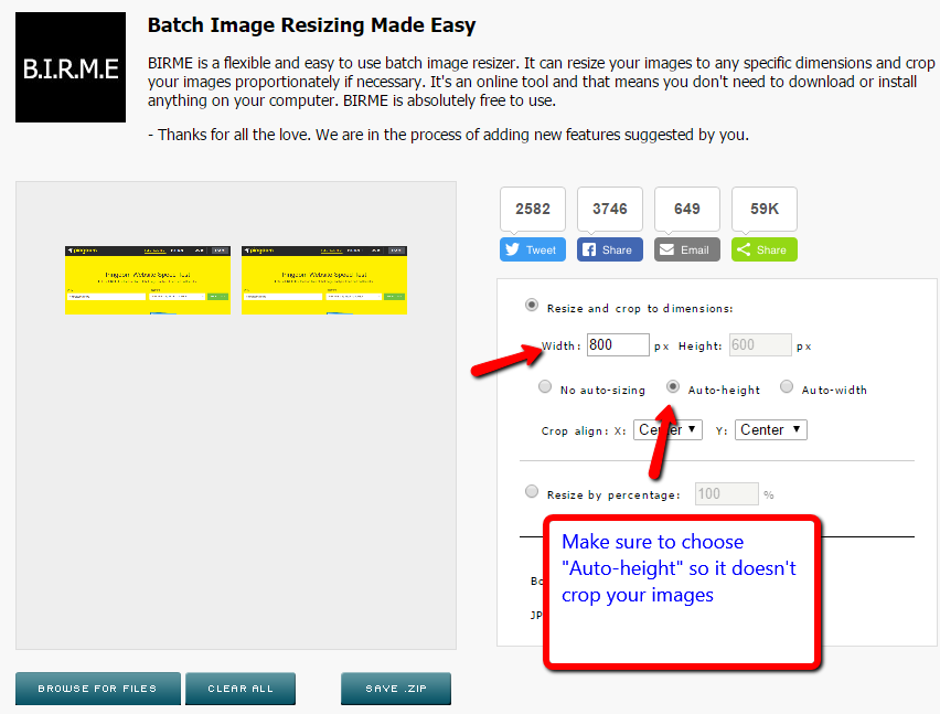 Batch image resizing tool to speed up WordPress