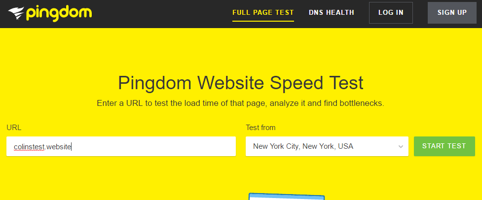 Website Speed Test screenshot