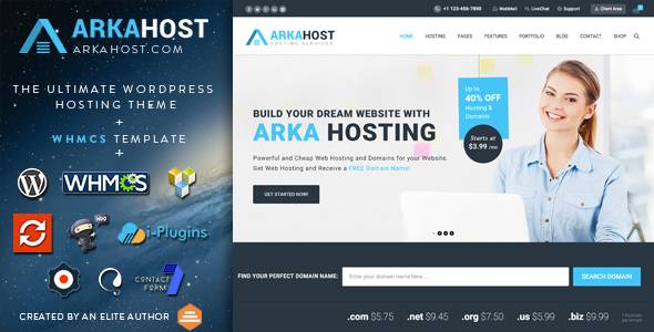 Arka Host – WHMCS Hosting, Shop & Corporate Theme