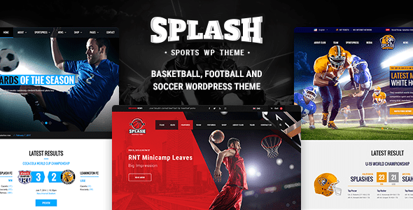 Splash – WordPress Sports Theme for Basketball, Football, Soccer and Baseball Clubs