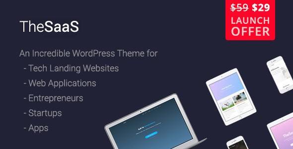TheSaaS – Responsive SaaS, Software & WebApp WordPress Theme