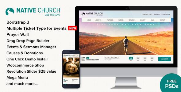 NativeChurch – Multi Purpose WordPress Theme